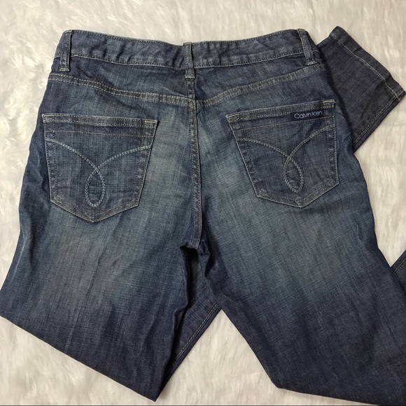 Calvin Klein Medium Wash Distress Boyfriend Jeans - Picture 2 of 5